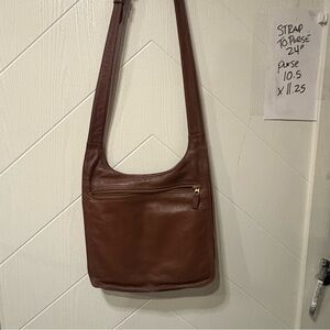 JP Ourse & Cie Cognac Brown Genuine Leather Crossbody BagShoulder Traveler Purse